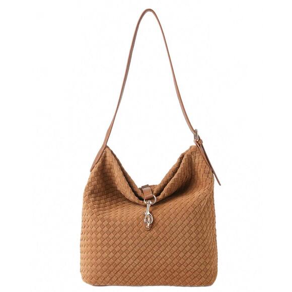 HAUTE SHORE Handbags - NEW HAUTE SHORE women's sandy woven shoulder bag in saddle